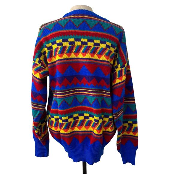 Meister Vintage Hong Kong Geometric Wool-Acrylic Sweater Size M - Picture 4 of 5